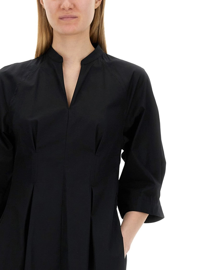 Aspesi Pleated Black Long Dress