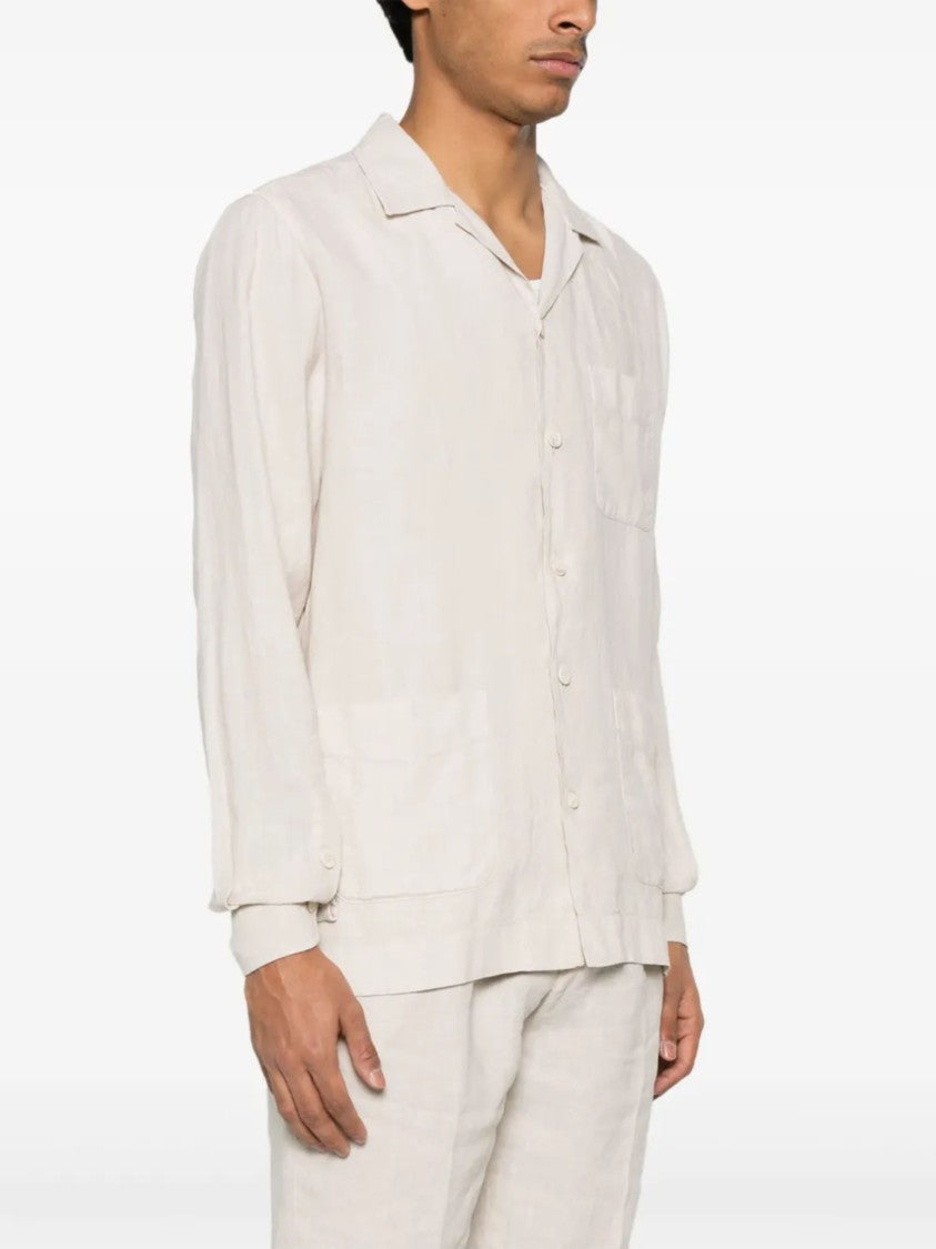 Boglioli Relaxed Fit Camp Collar Linen Shirt