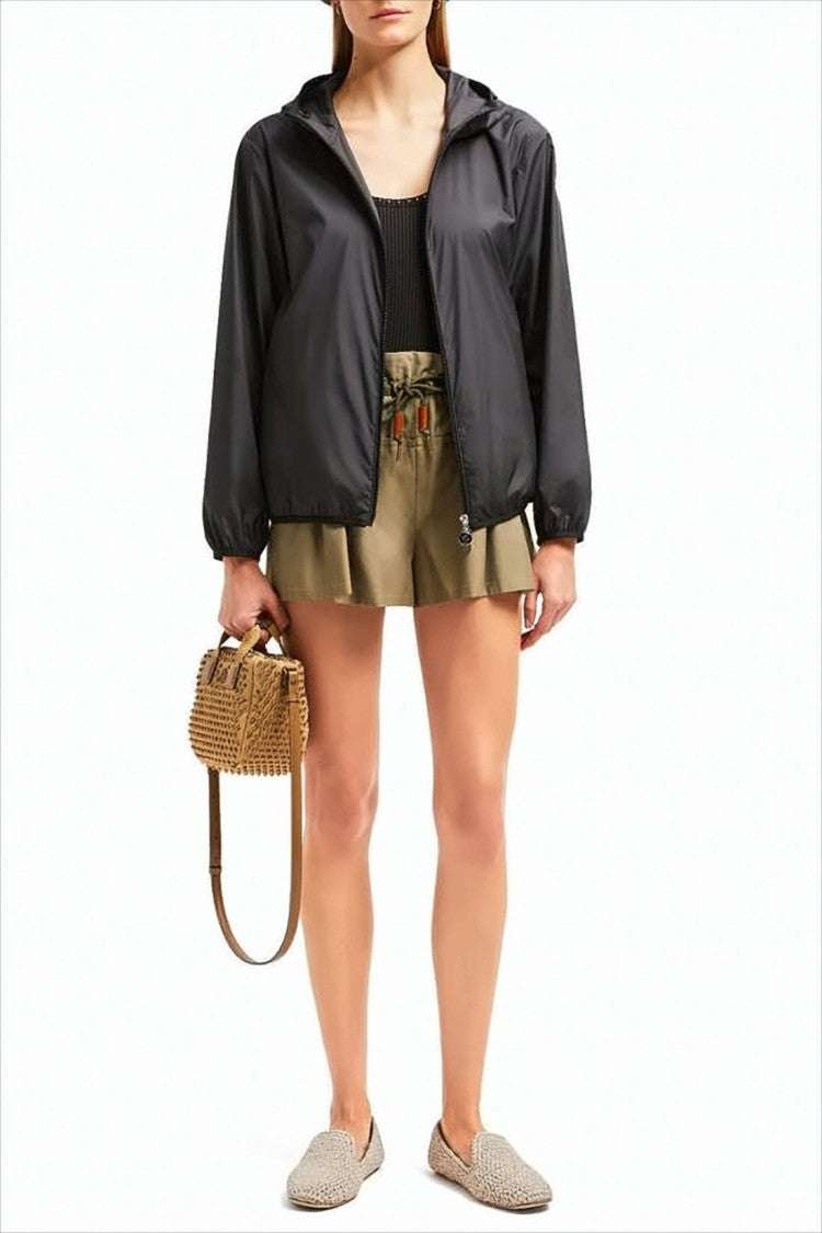 Moncler Lightweight Matte Finish Jacket With Hood And Zipper Closure