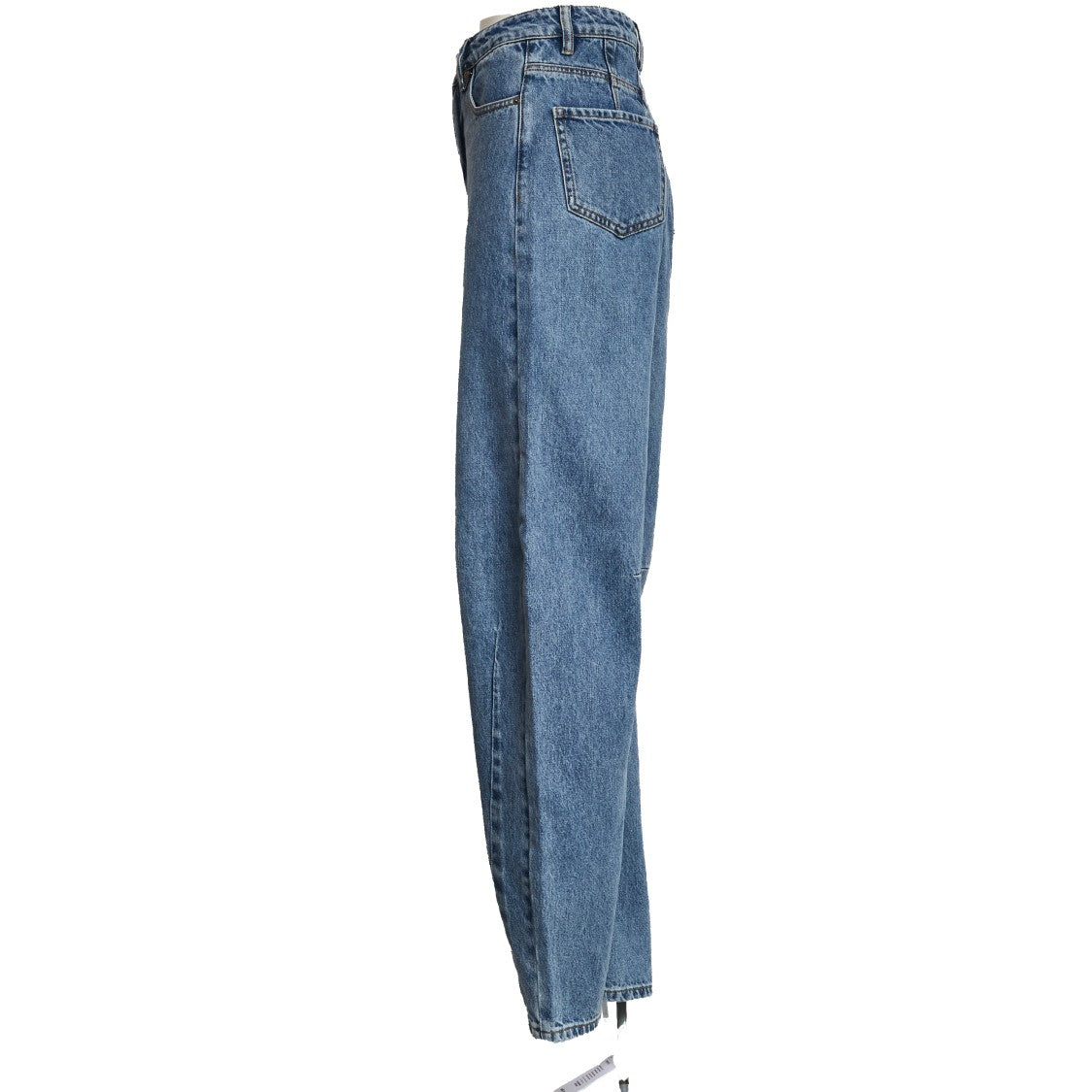 Self-Portrait Blue High-Waisted Barrel Jeans
