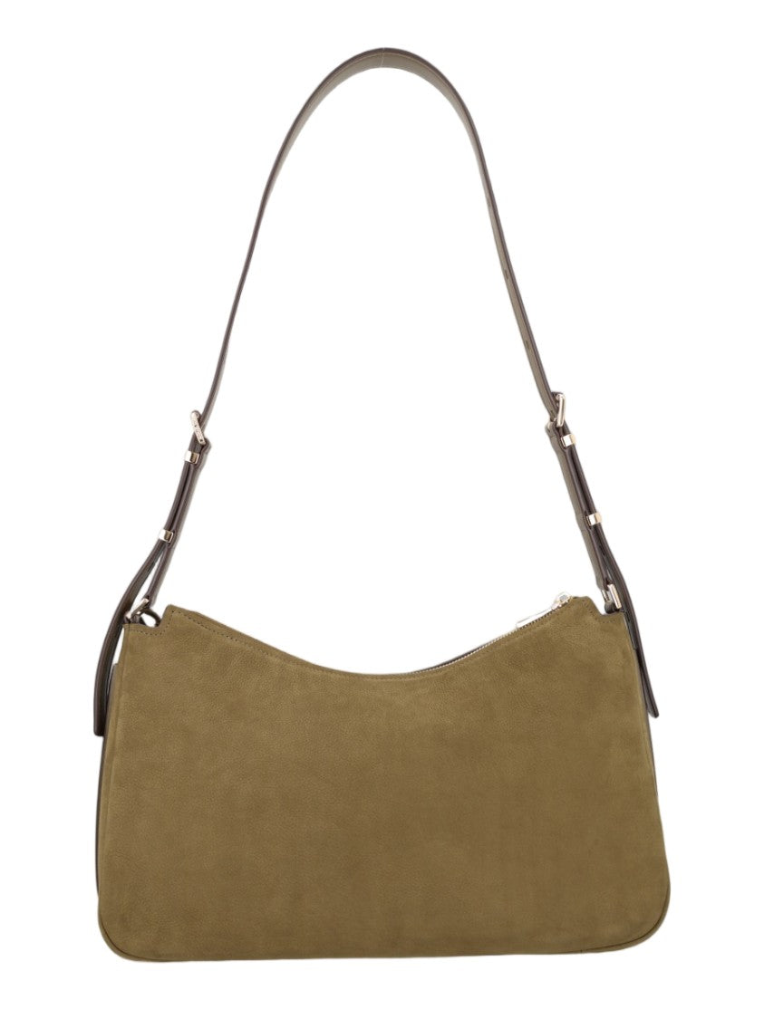Michael Michael Kors Rectangular Brown Shoulder Bag With Gold-Tone Hardware And Adjustable Strap