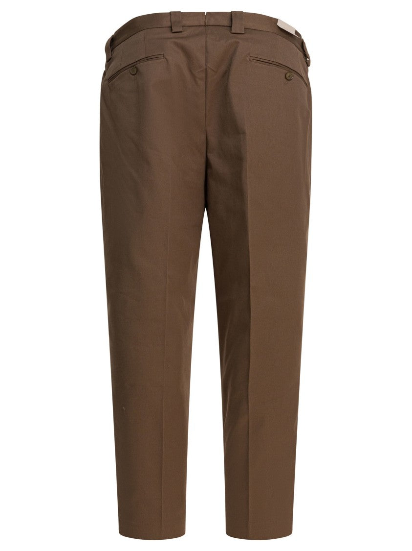 Briglia Straight-Leg Brown Trousers With Button Closure