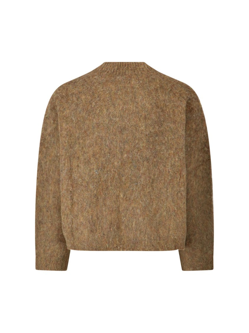 Martine Rose Mohair Sweater With V-Neck And Bold Logo