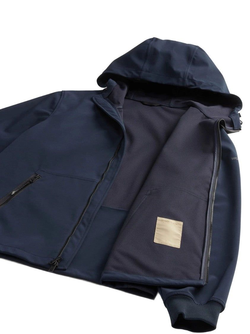 Woolrich Blue Soft Shell Full Zip Hoodie