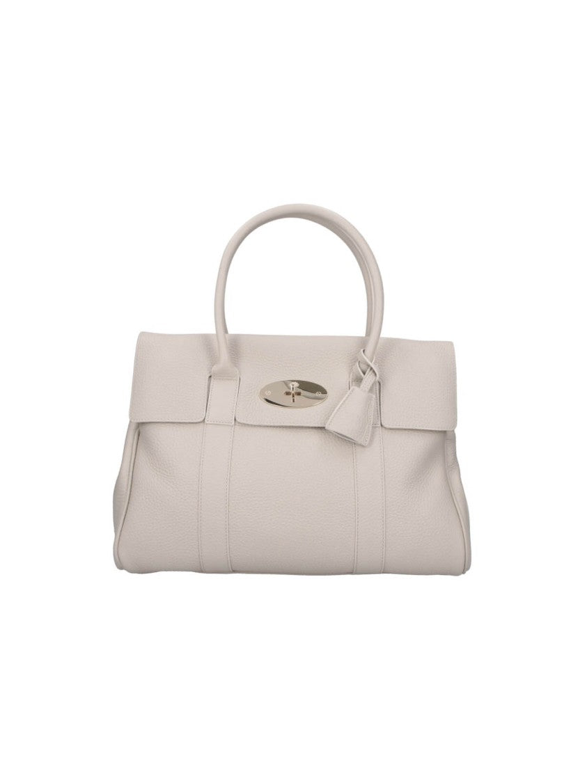 Mulberry Pebbled Leather Handbag With Twist-Lock Closure
