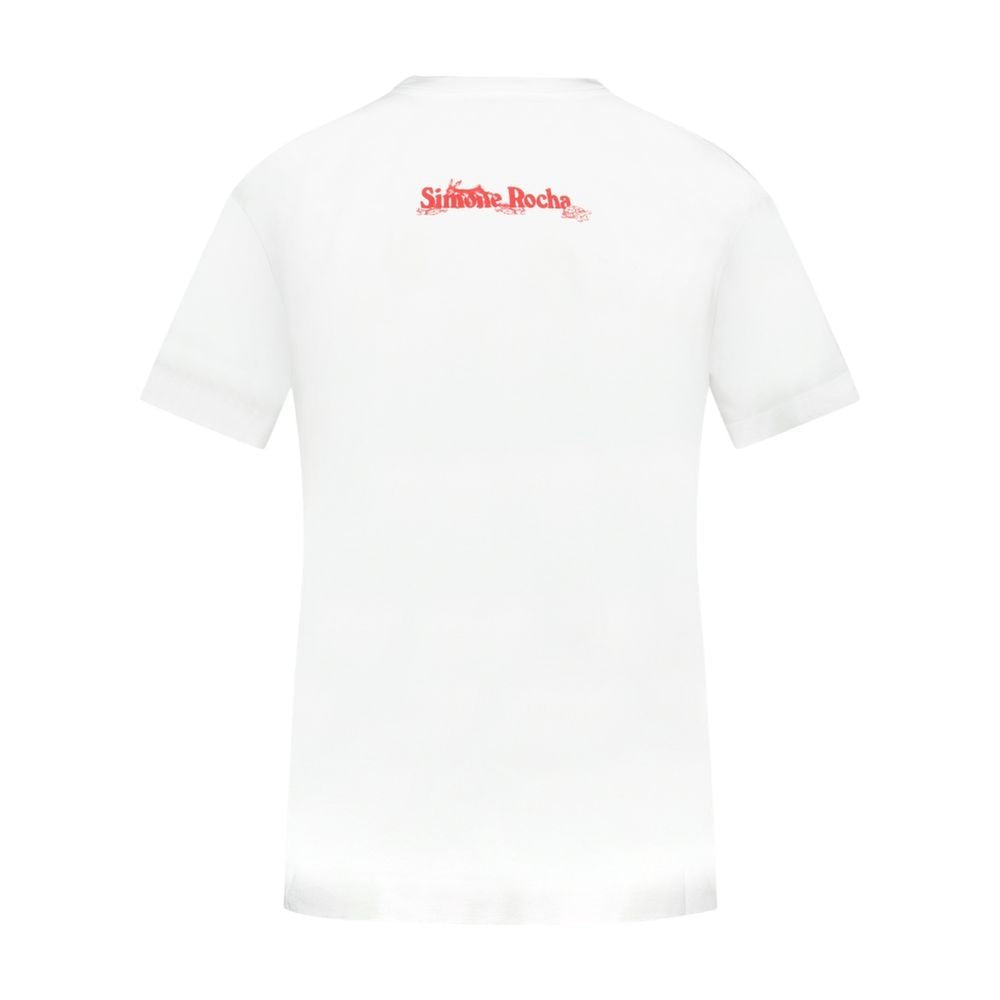Simone Rocha Hare Illustration T Shirt - Cotton - White