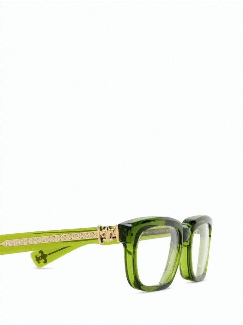 Chrome Hearts Translucent Green Acetate Sunglasses With Silver Detailing