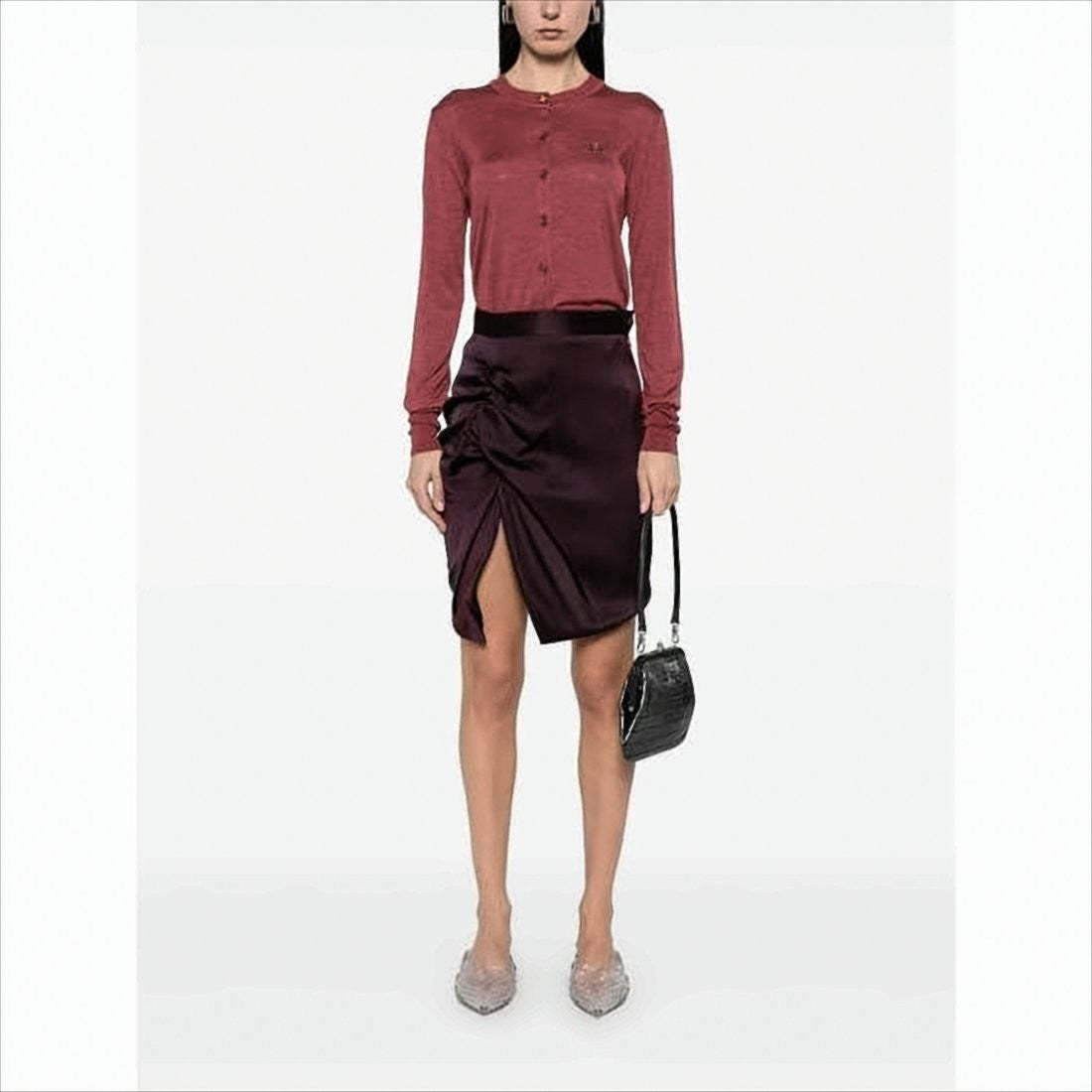 Vivienne Westwood Fitted Red Knit Cardigan With Button Closure