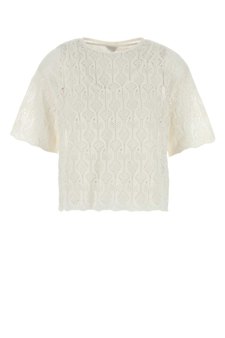 Bottega Veneta White Lace Fish Top