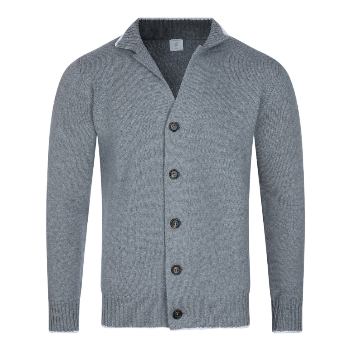 Eleventy Button-Up Cardigan Sweater With Ribbed Detailing