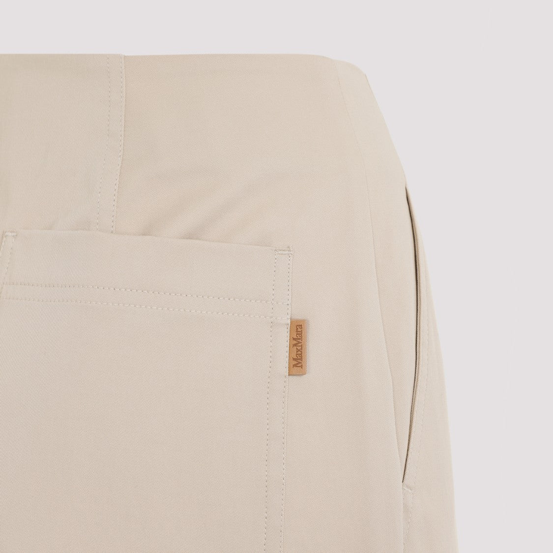 Max Mara Empoli Beige Cotton Twill Pants