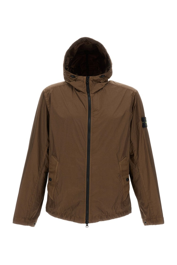 Stone Island Practical Hooded Jacket With Adjustable Cuffs