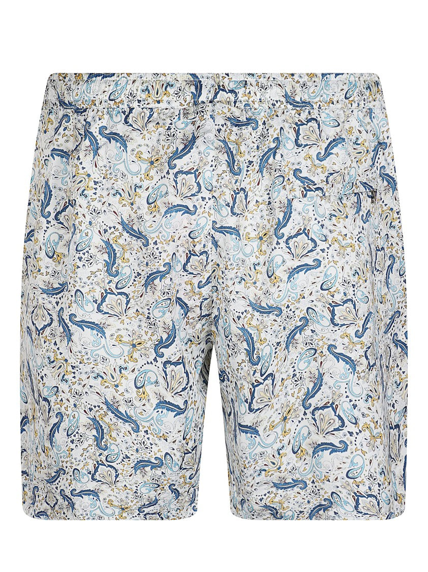 Orlebar Brown Intricate Paisley Pattern Shorts With Adjustable Drawstring Waist