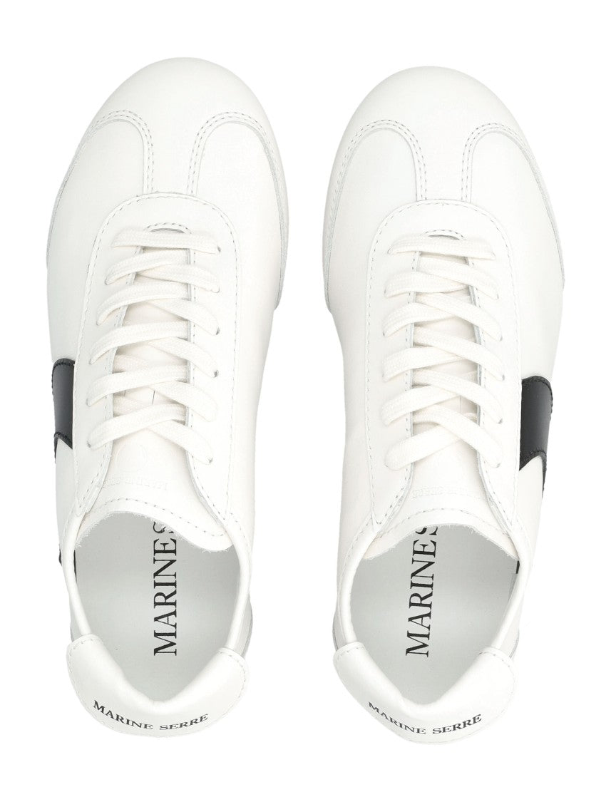 Marine Serre Ms Astra Matte White Low Sneakers