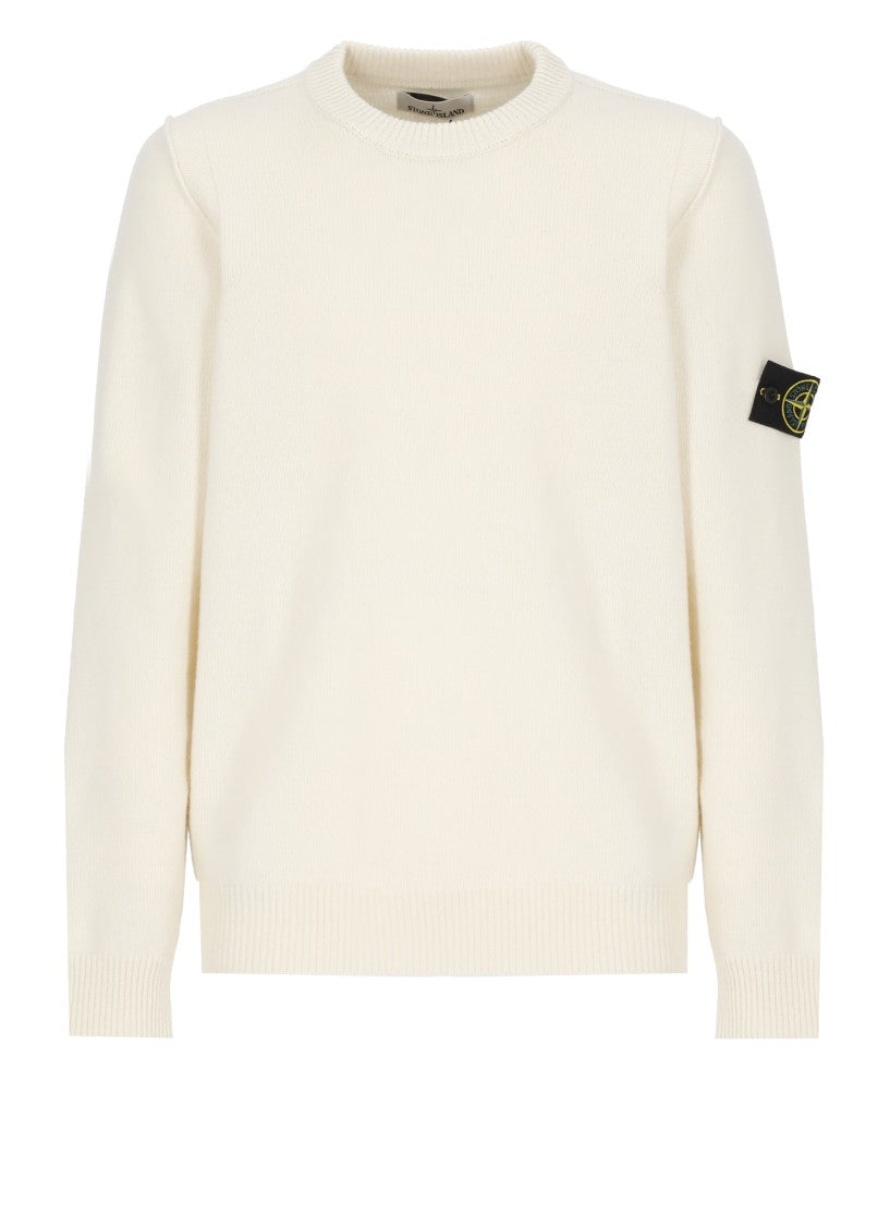 Stone Island Ivory Wool Sweater