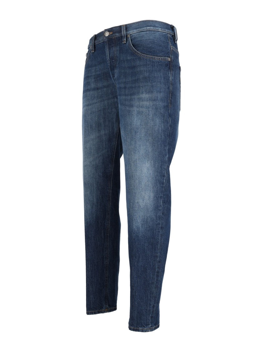 Dondup Medium Blue Denim Jeans With Classic Five-Pocket Design
