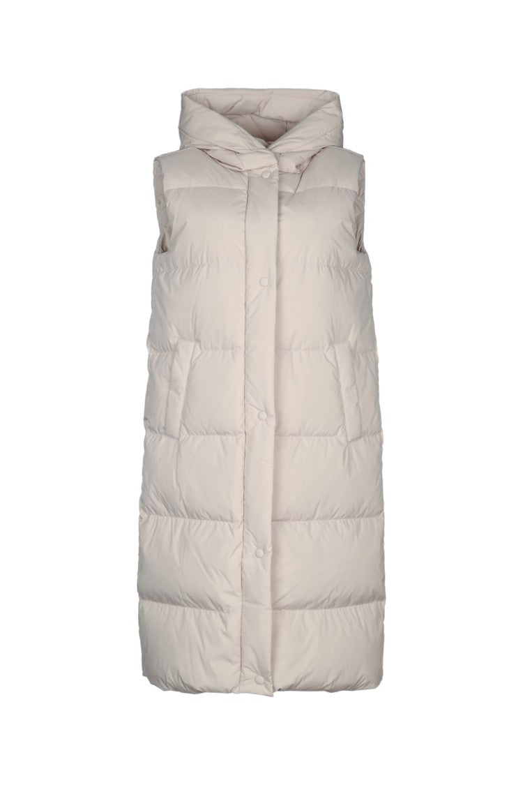 I Blues Firmina Quilted Knit Puffer Vest With Hood