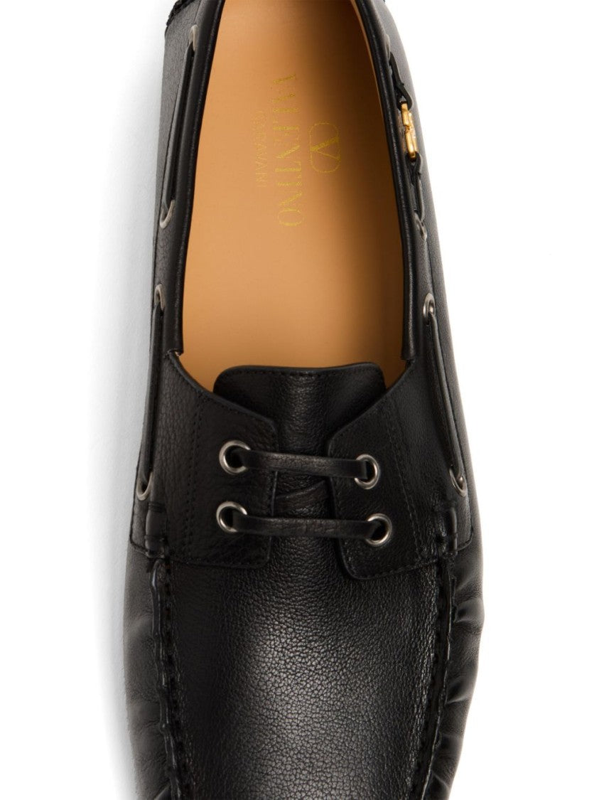 Valentino Garavani Slip-On Leather Moccasin With Vlogo Signature