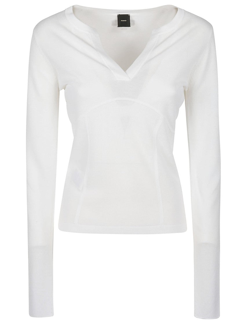 Pinko Asteroide V Neck Viscose Blend Sweater