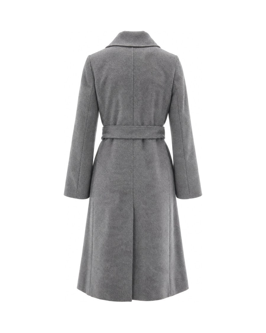 Max Mara Grigio Medio Melange Bcollag Double-Collar Wool Coat