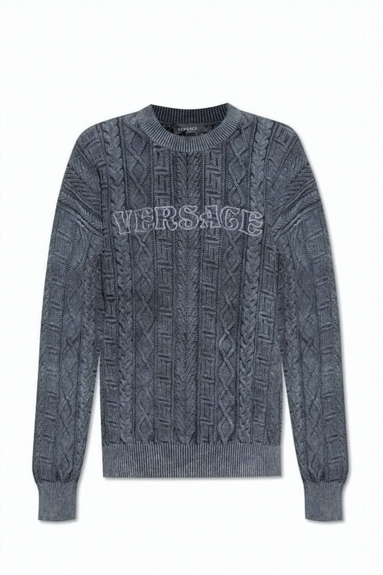Versace Textured Cable Knit Sweater