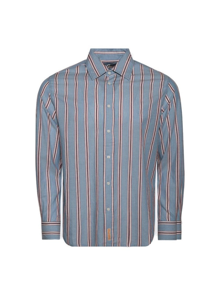 Bode Regatta Stripe Shirt Blue