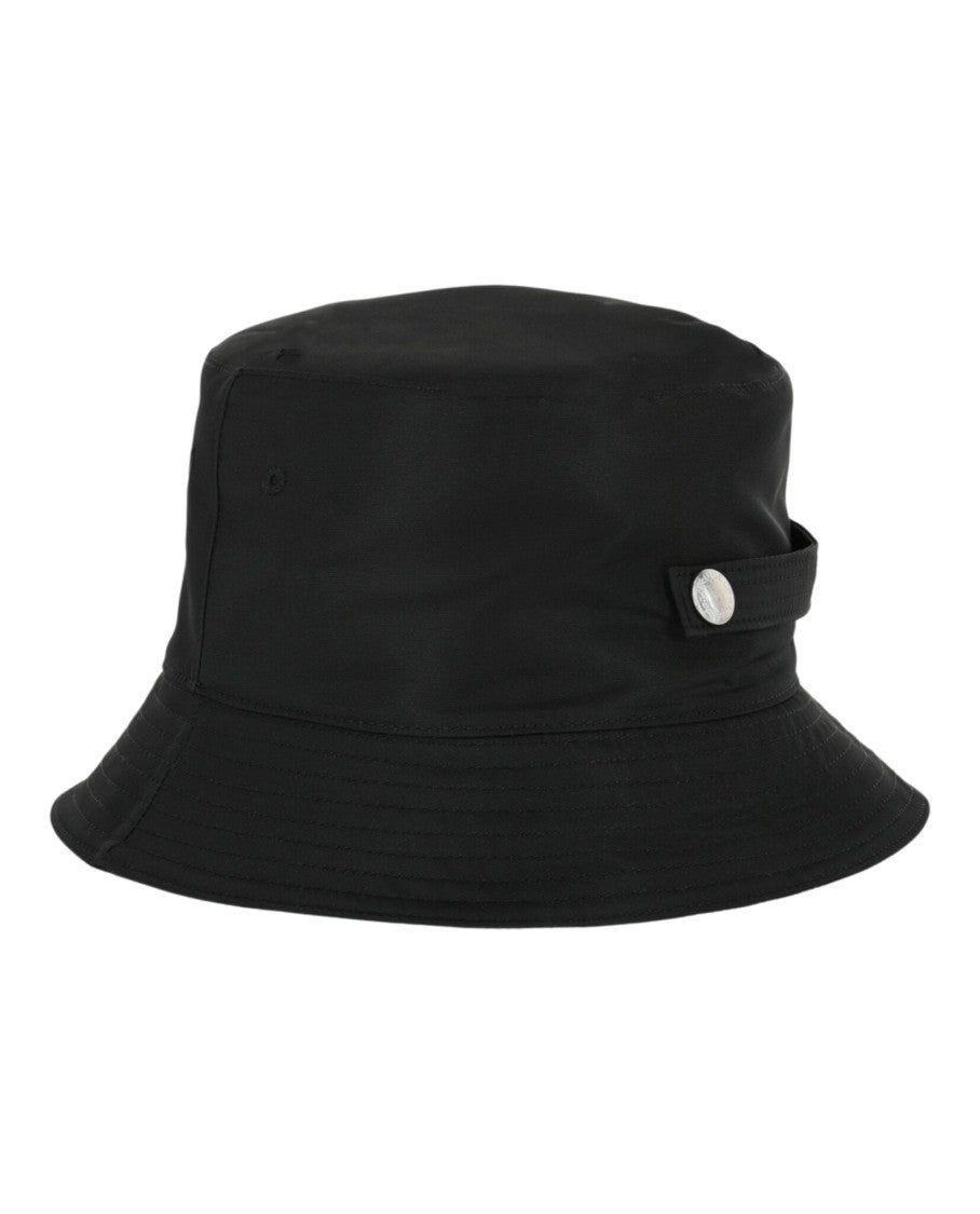 Alexander Mcqueen Black Bucket Hat With Graffiti Embroidered Logo And Snap-Button Accent