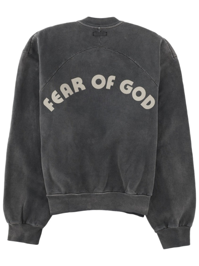 Fear Of God Charcoal Fg Baseball Washed Cotton Sweatshirt