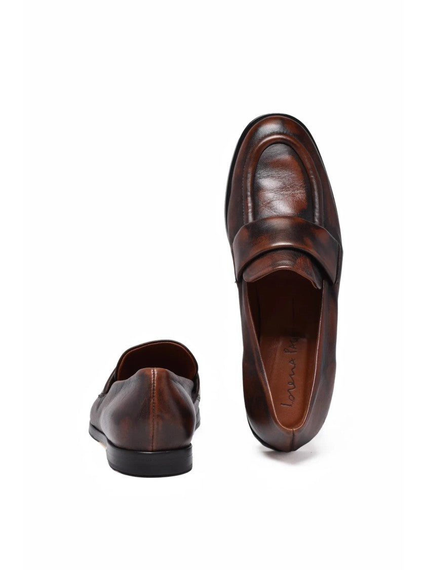 Lorena Paggi Brown Leather-Blend Classic Loafers