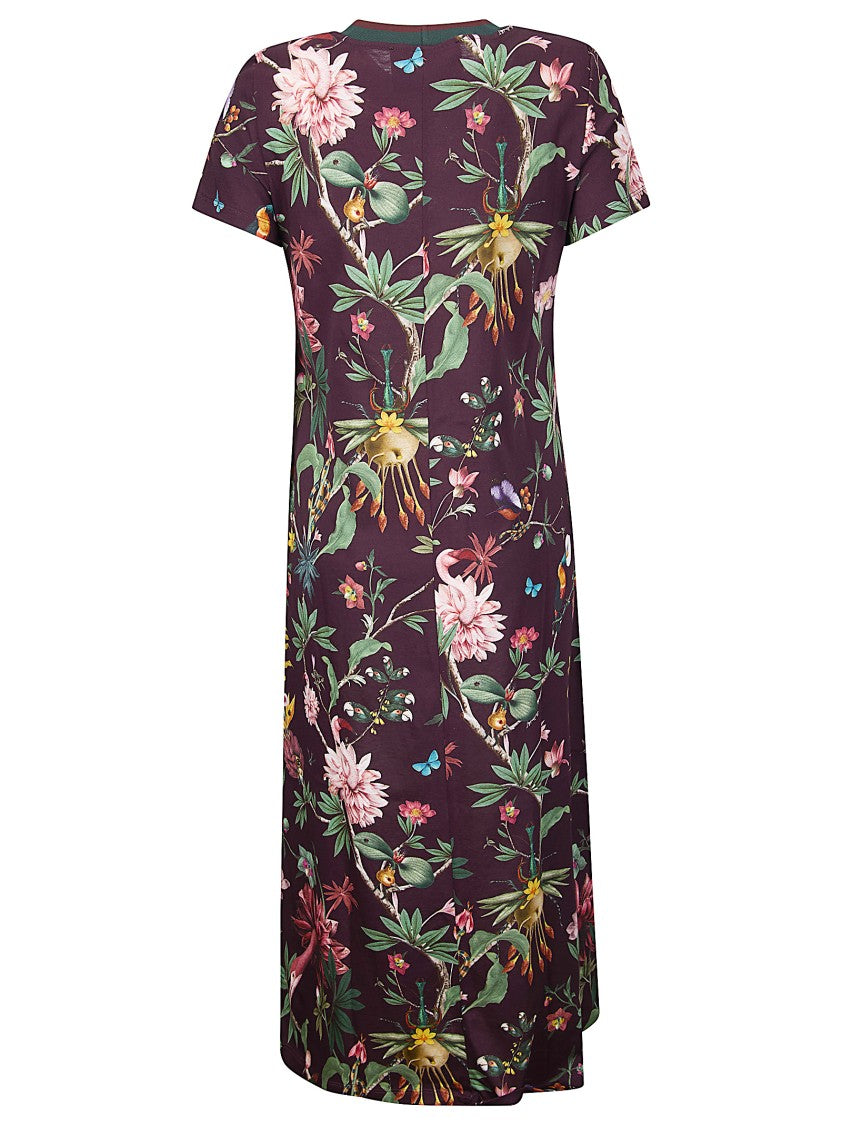 La Double J Floral Print Cotton Maxi Dress With Contrasting Collar