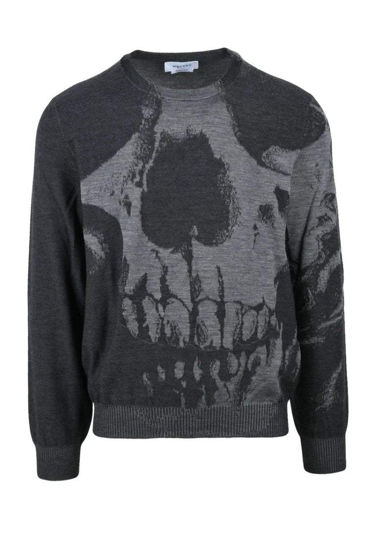 Alexander Mcqueen Wool Crew Neck Sweater - Grey