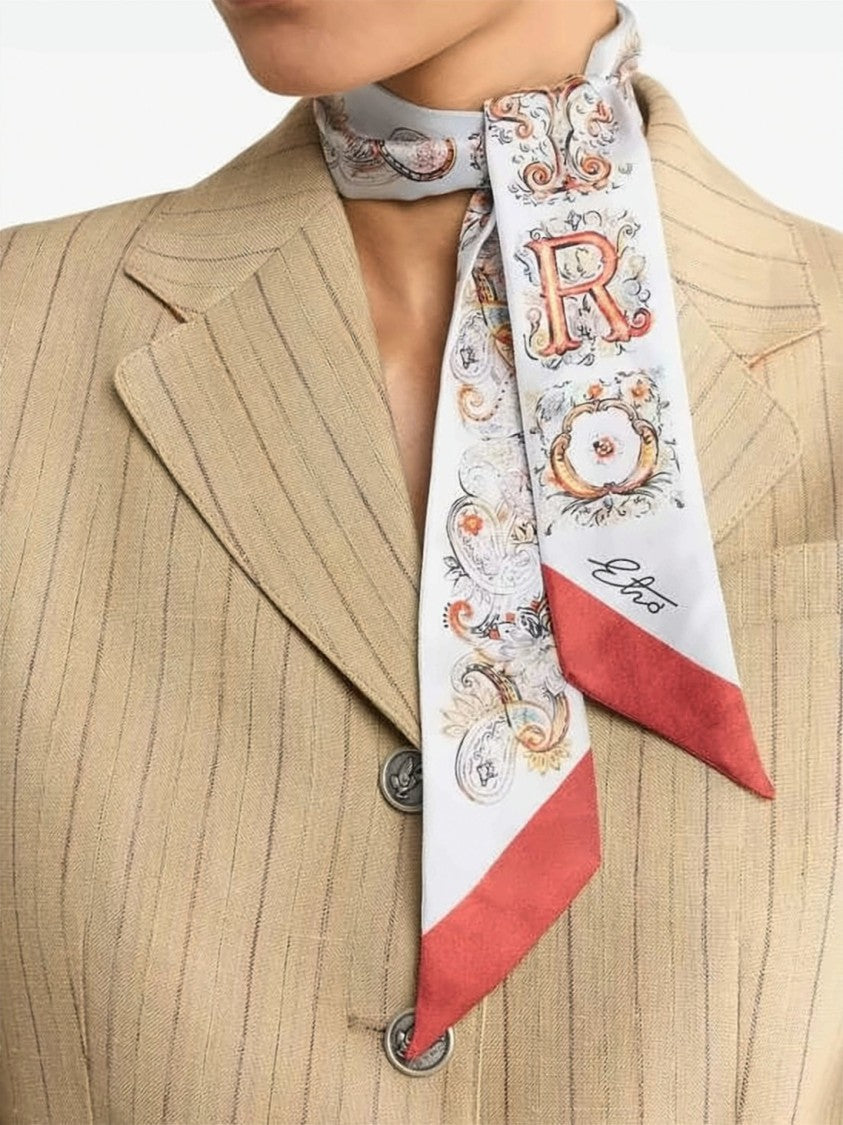 Etro Baroque-Inspired Silk Scarf With Ornate Floral Motifs