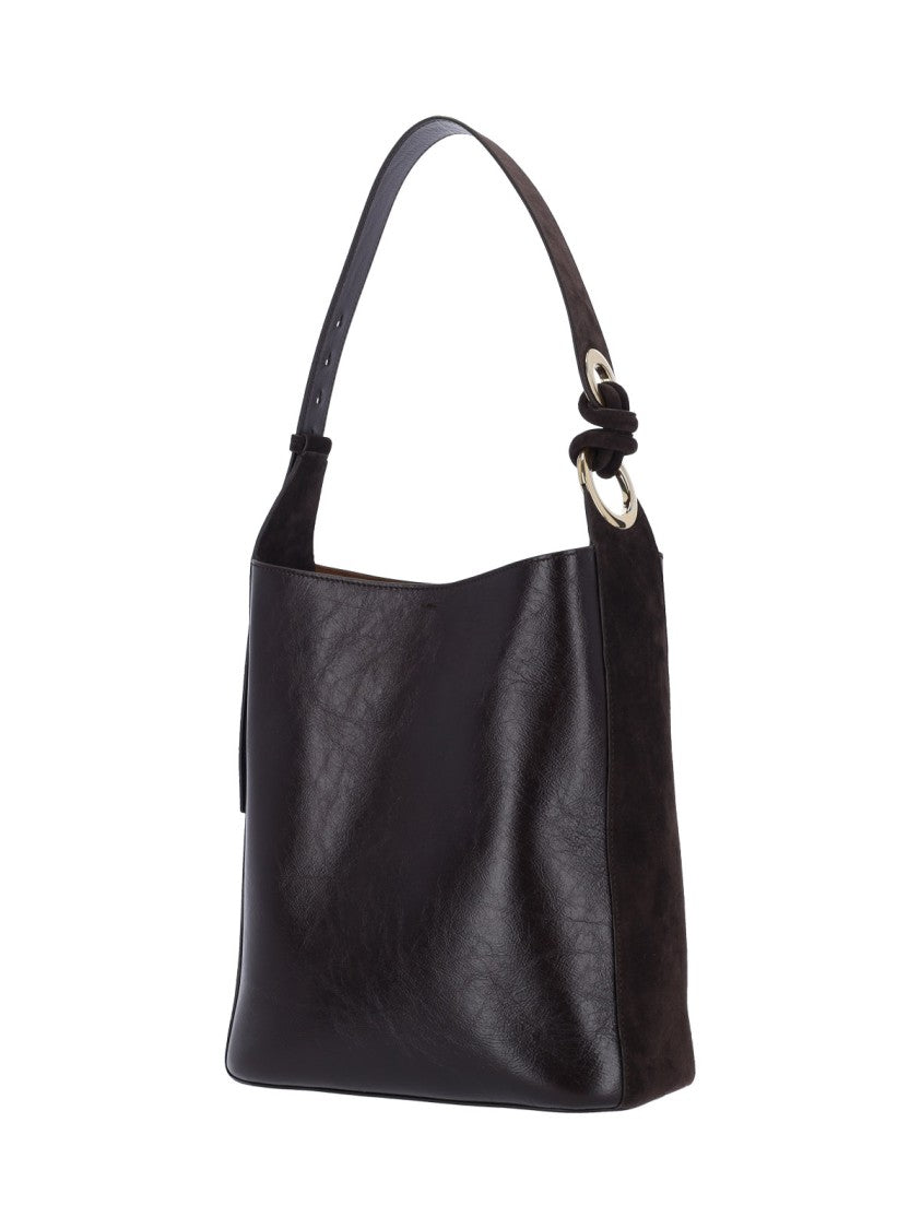 Anya Hindmarch "Ringo Chesterfield" Shoulder Bag In Brown Calfskin