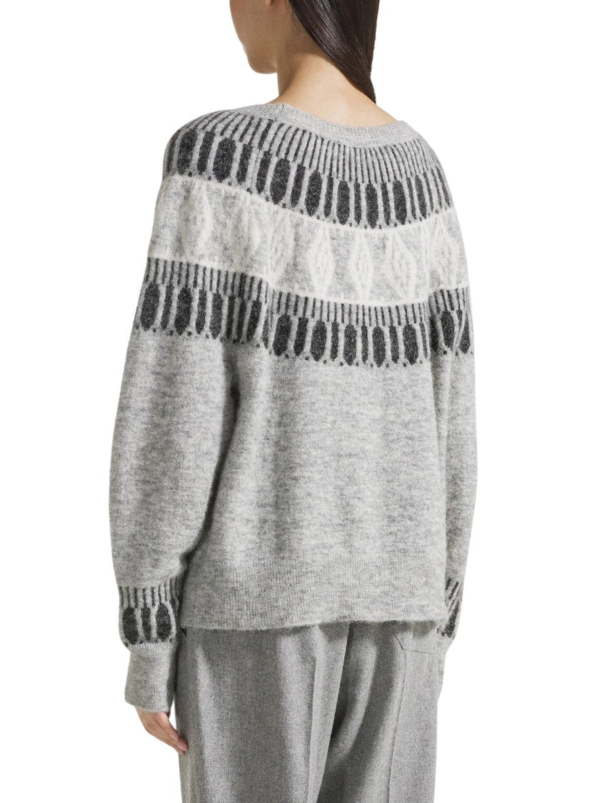 Seventy Venezia Jacquard Patterned Alpaca-Blend Crewneck Sweater