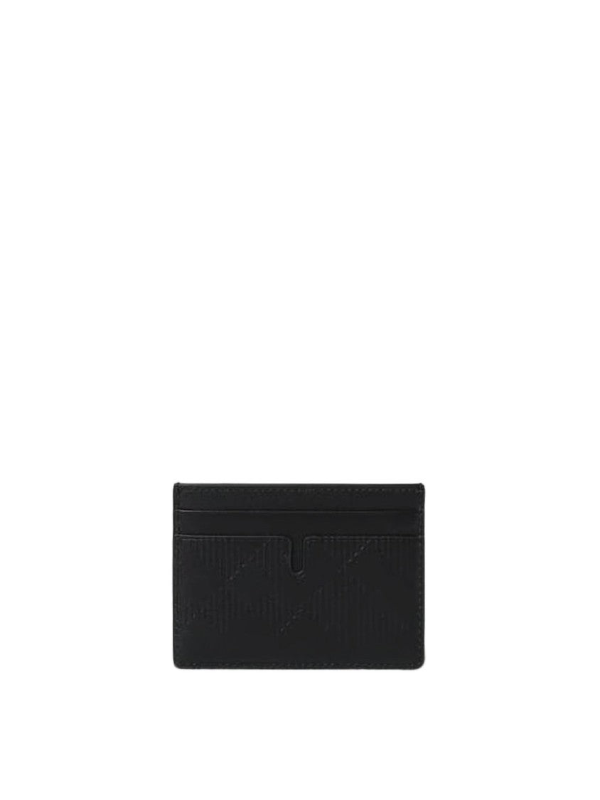 Burberry Rectangular Black Cow Leather Card Wallet