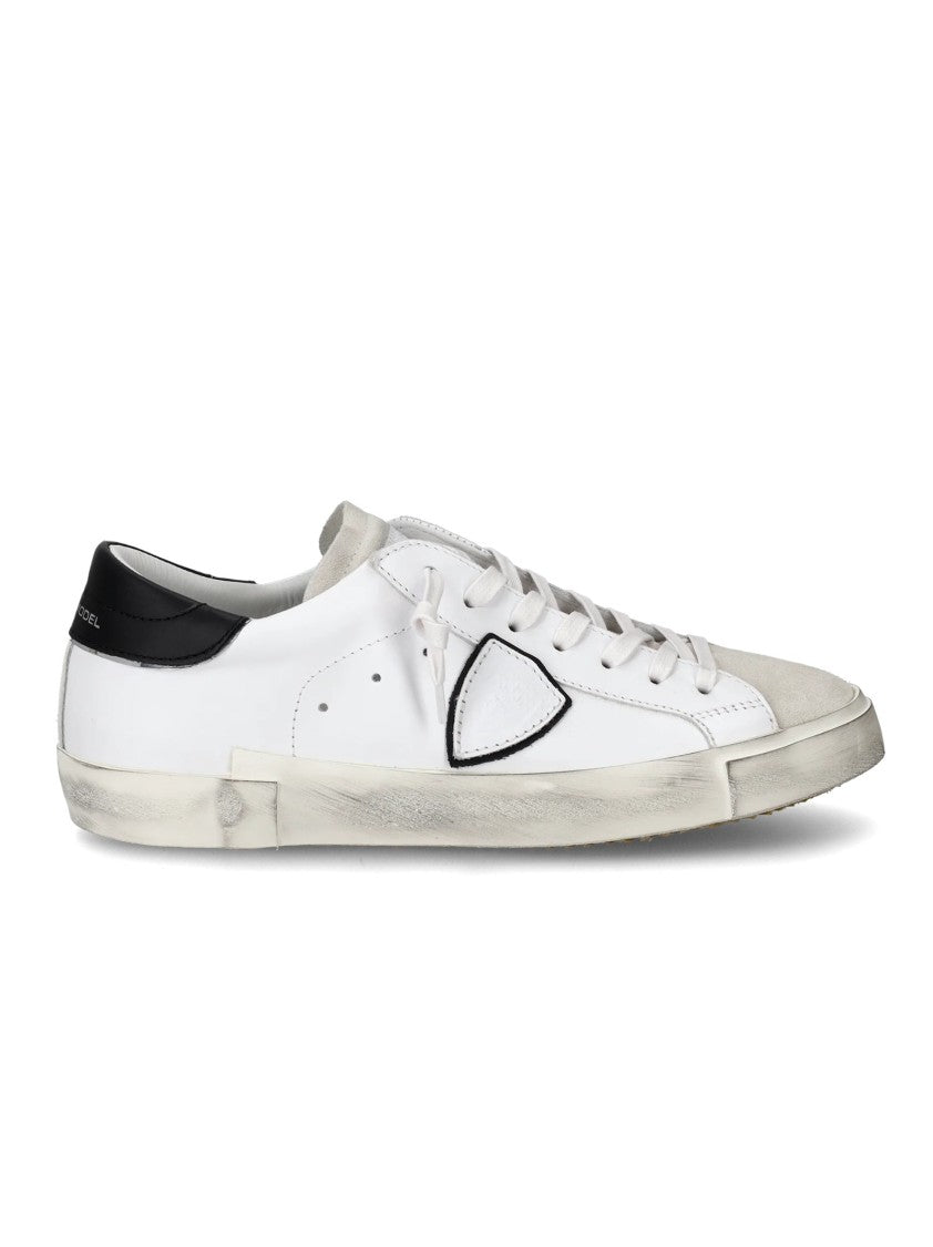 Philippe Model Low-Top Sneakers With Distressed White Leather Upper