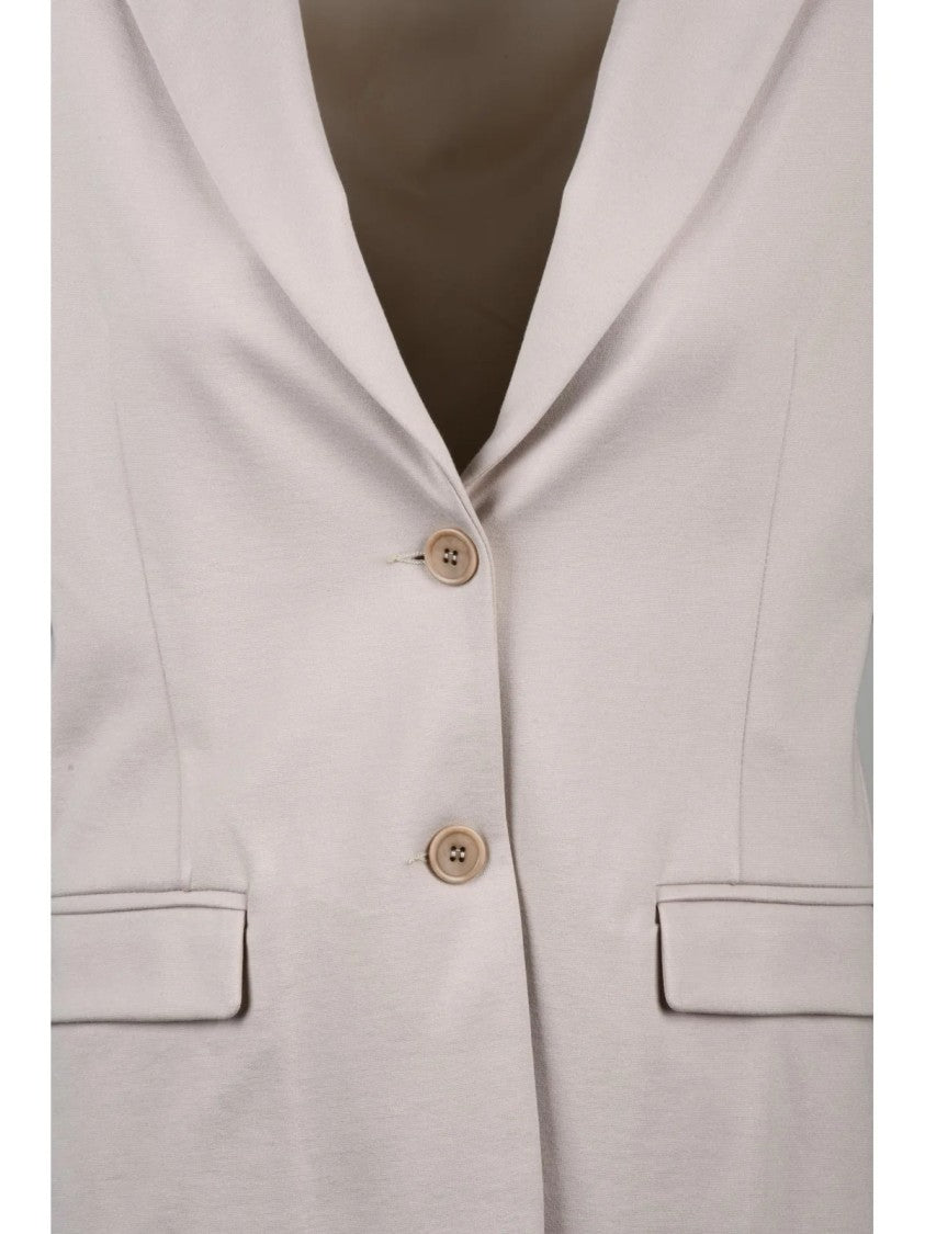 Il Vento & La Seta Sweatshirt Blazer Jacket With Tailored Fit And Notched Lapel