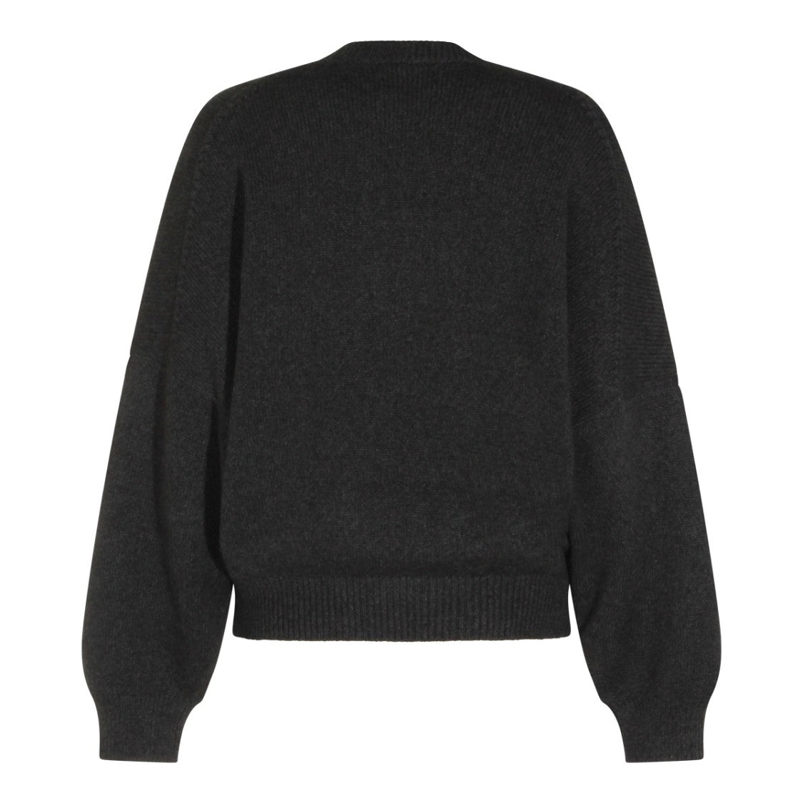 Khaite Dark Grey Cashmere Knit Sweater With Ribbed Details