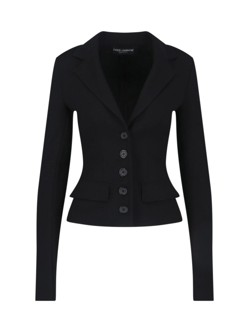 Dolce & Gabbana Tailored Black Jacket With Structured Shoulders And Minimalist Design