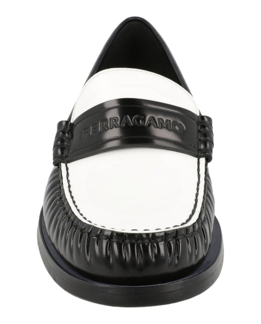 Ferragamo Irina Leather Loafers With Braided Trim