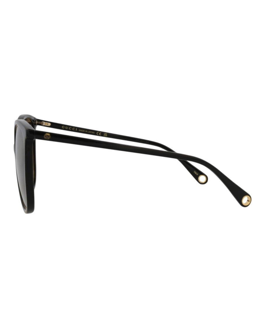 Gucci Round-Frame Acetate Sunglasses With Gold Accents