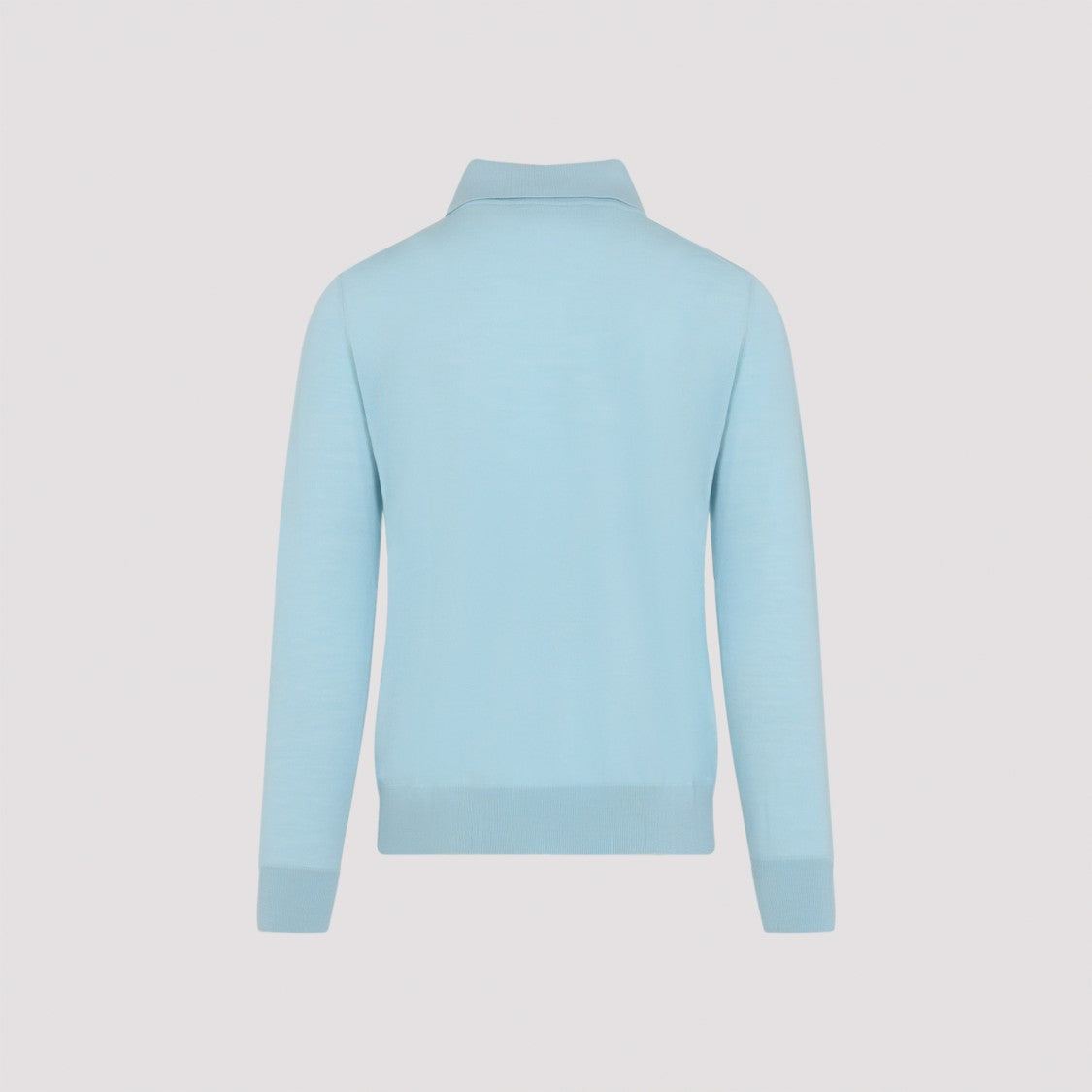Giorgio Armani Aquamarine Wool Sweater With Polo Collar And Button Fastening