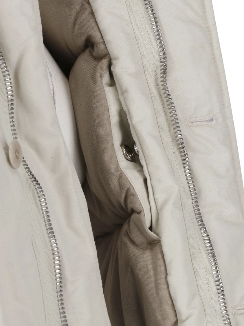 Lemaire Neutral High Padded Collar Cropped Jacket