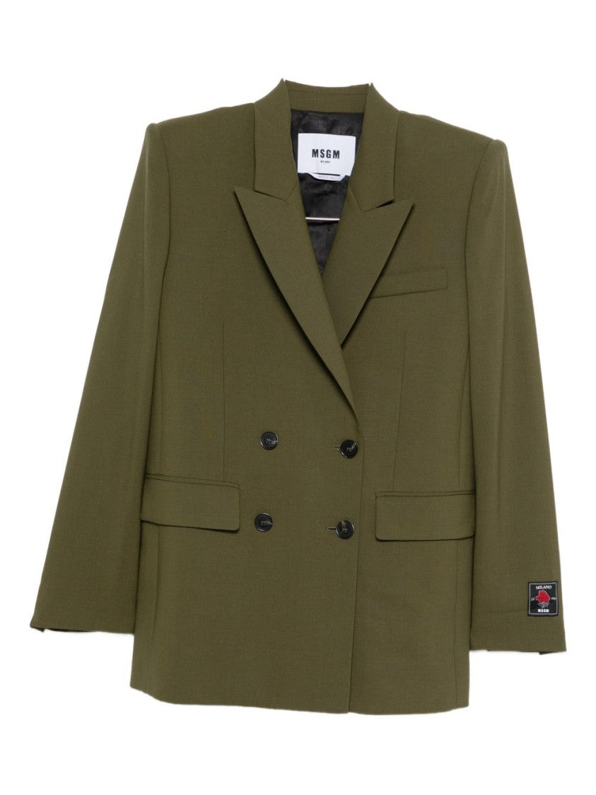 Msgm Tailored Double-Breasted Jacket With Sharp Lapels