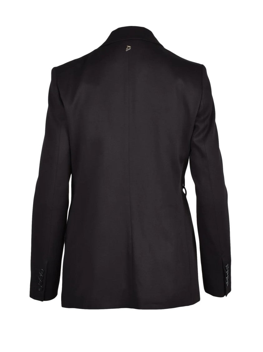 Dondup Black Cotton Viscose Elastane Rounded Jacket