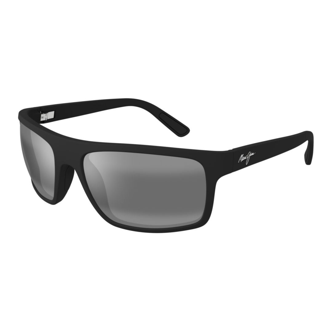 Maui Jim Byron Bay Rectangular Frame Sunglasses With Matte Black Finish