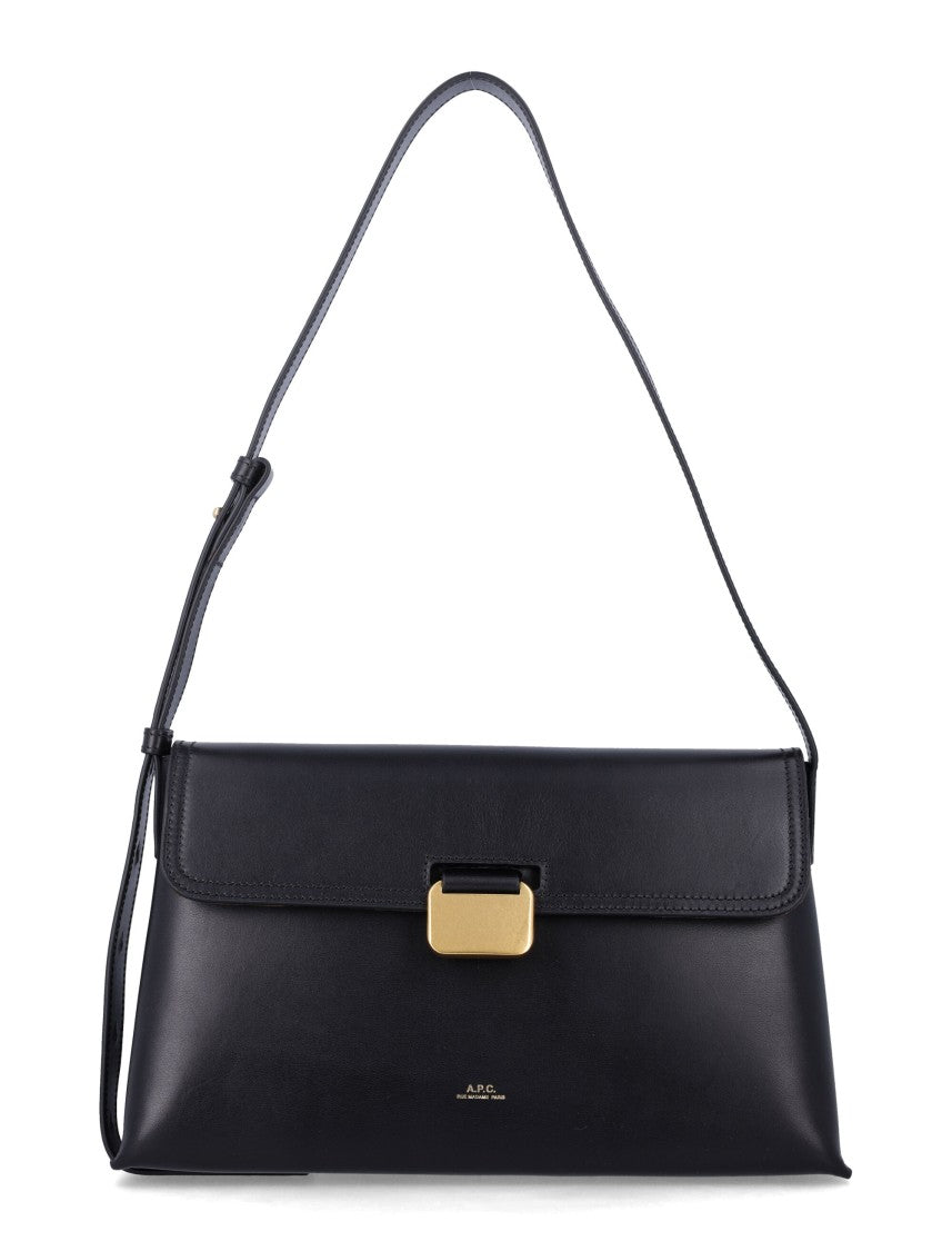 A.P.C. Smooth Leather Gold Clasp Shoulder Bag