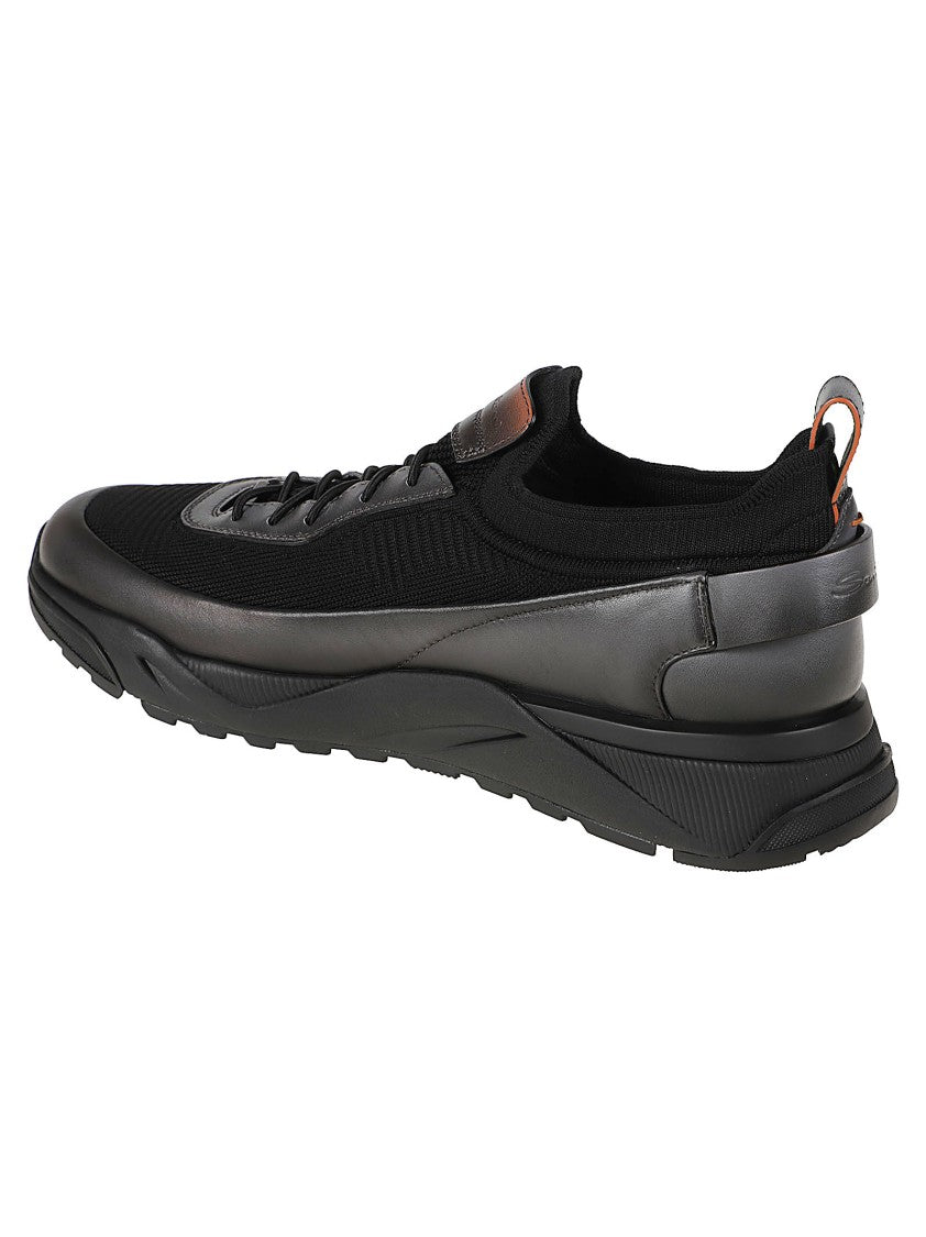 Santoni Inno Calza Polyester-Blend Low-Top Sneakers