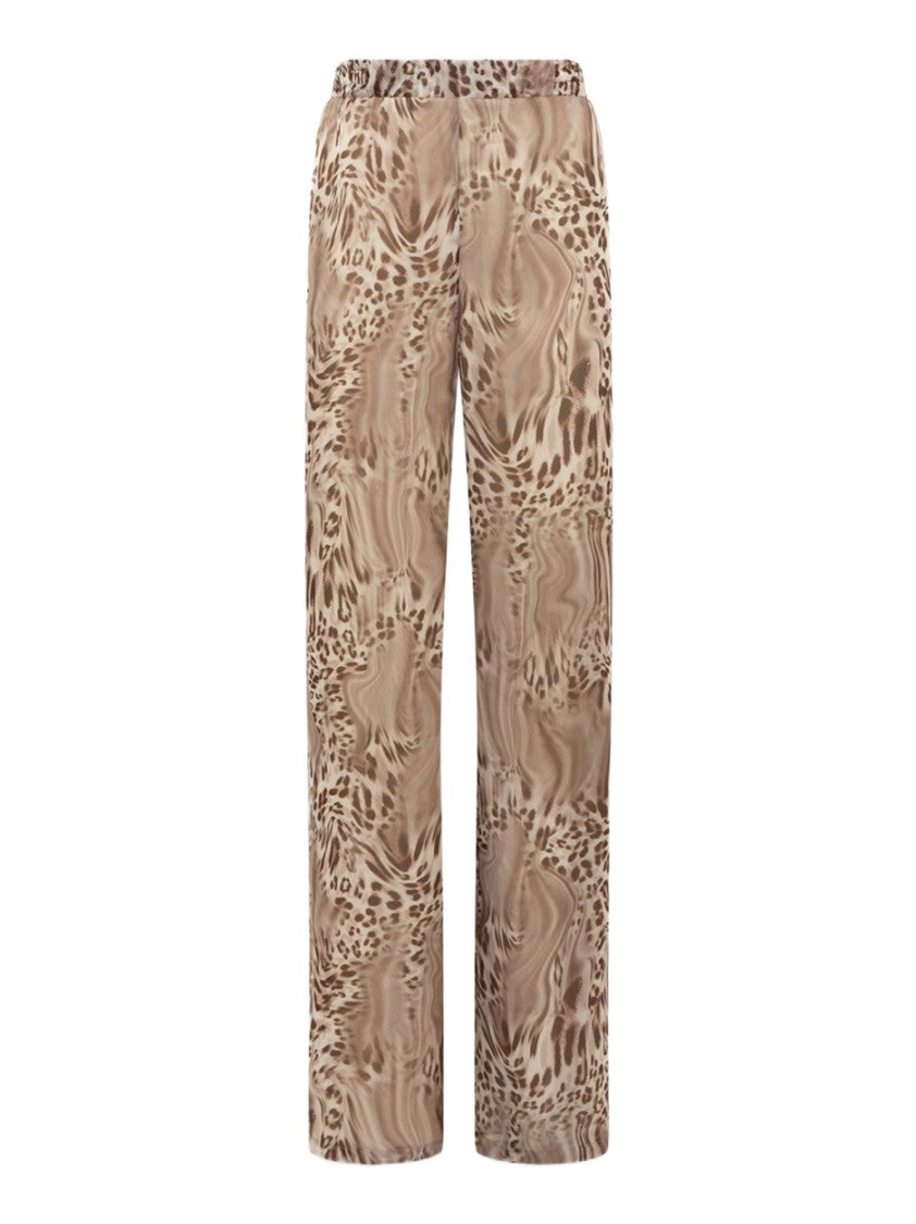 Blugirl Animal Print Wide-Leg Trousers With Relaxed Fit