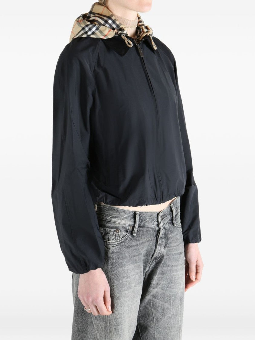 Burberry Cropped Black Jacket With Hood